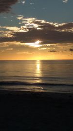 Scenic view of sea at sunset