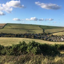 Scenic view of field against sky