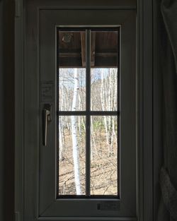 Close-up of window in winter