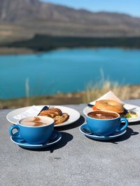 Cup of coffee on table