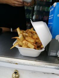 Close-up of food on table