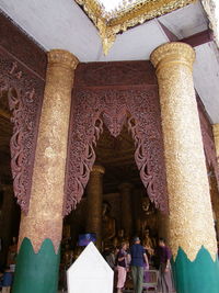 Low angle view of curtain in temple