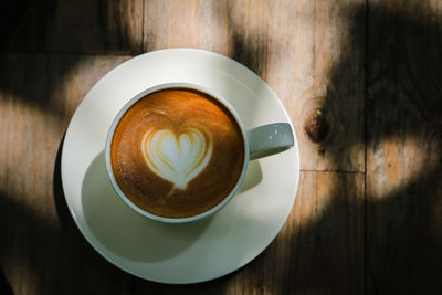 Coffee cup on table