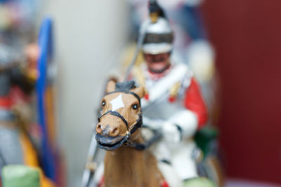 Soldier figurines on table