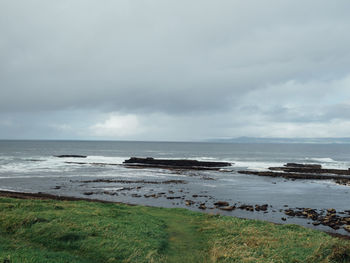 Scenic view of beach against sky