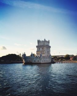 View of lighthouse in river