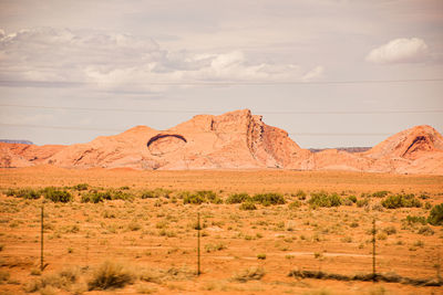 Scenic view of desert against sky
