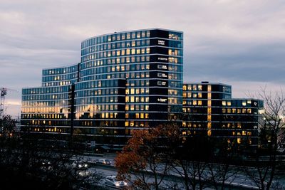 View of buildings in winter