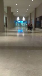 Illuminated building at night