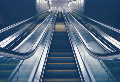 High angle view of escalator at subway station