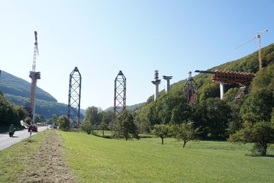 View of bridge against clear sky