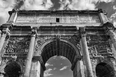 Low angle view of arch of septimius severus