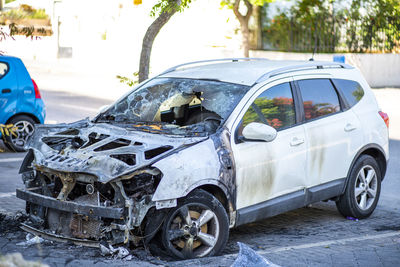 Abandoned car on street