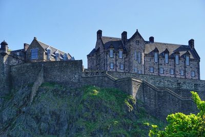 Low angle view of historical building against clear sky