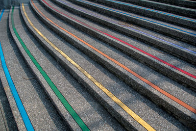High angle view of railroad tracks