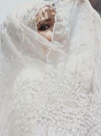 Portrait of bride during wedding ceremony