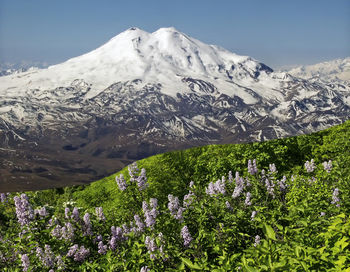 Legendary mount elbrus,the highest peak of europe in central caucasus,russia.