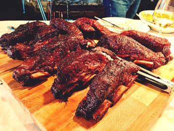 Close-up of food on table