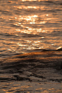 Full frame shot of sea at sunset