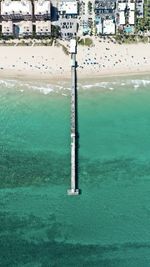 High angle view of swimming pool by sea