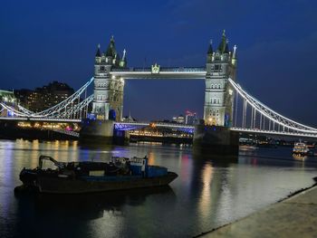 View of bridge over river in city