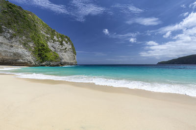 Scenic view of beach against sky