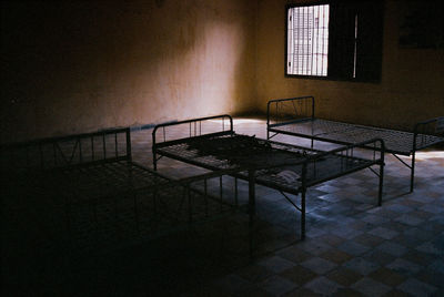 Empty chair in house