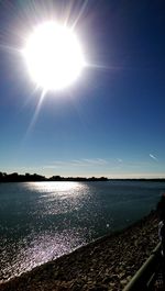 Sun shining over sea
