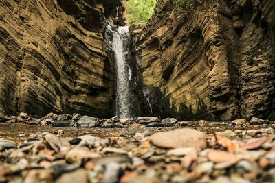 Scenic view of waterfall