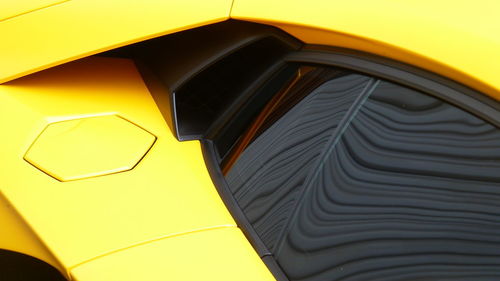 Detail shot of yellow wheel