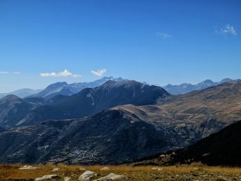 Scenic view of mountains against sky