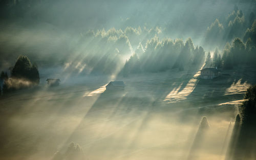 Aerial view of sea against sky