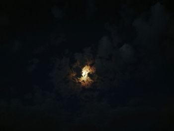 Low angle view of moon in sky