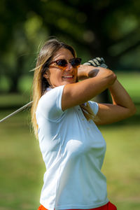 Female golf swing