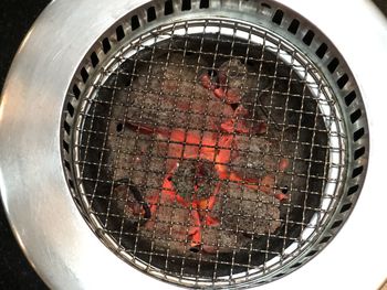 High angle view of black cat