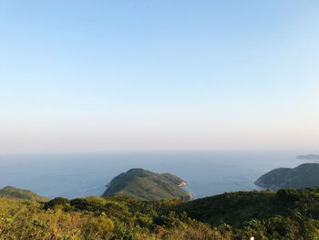 Scenic view of mountain against clear sky