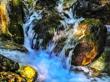 Scenic view of waterfall