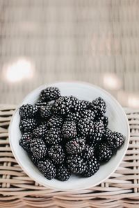 High angle view of dessert in bowl on table