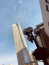 Low angle view of modern building against sky