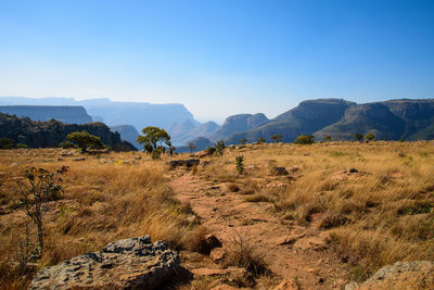 Panoramic view of landscape against clear sky