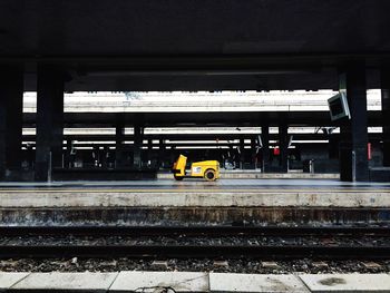Train at railroad station platform