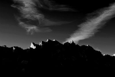 Silhouette mountain against sky