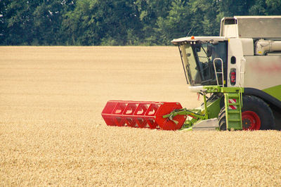 View of tractor on field