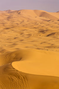 Sand dunes in desert