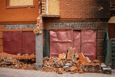 The consequences of an airstrike, a missile attack on residential buildings in bila tserkva. 