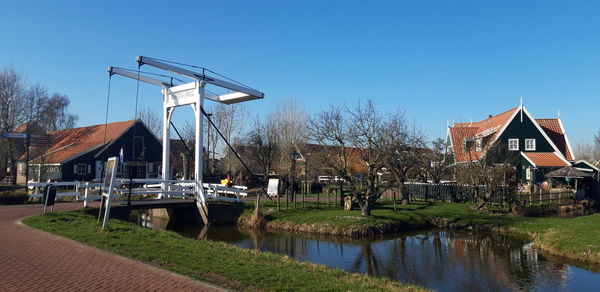 Wooden drawbridge at the island marken in the netherlands