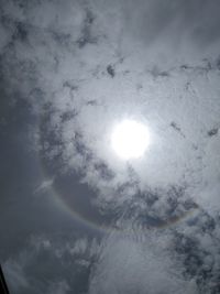 Low angle view of rainbow in sky