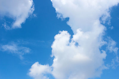 Low angle view of clouds in blue sky