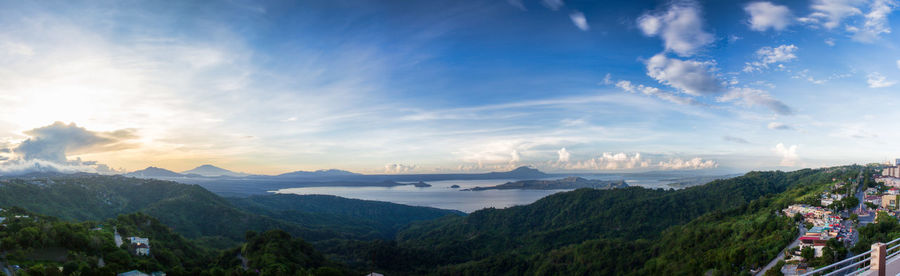 Panoramic view of mountains against sky