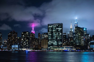 Illuminated city at night